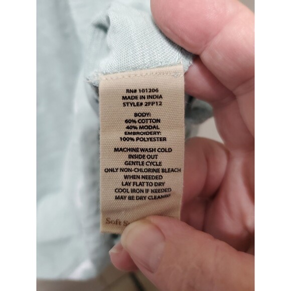 Soft Surroundings Pale Green Slub Cotton/Modal Tunic Size Large - Picture 6 of 6